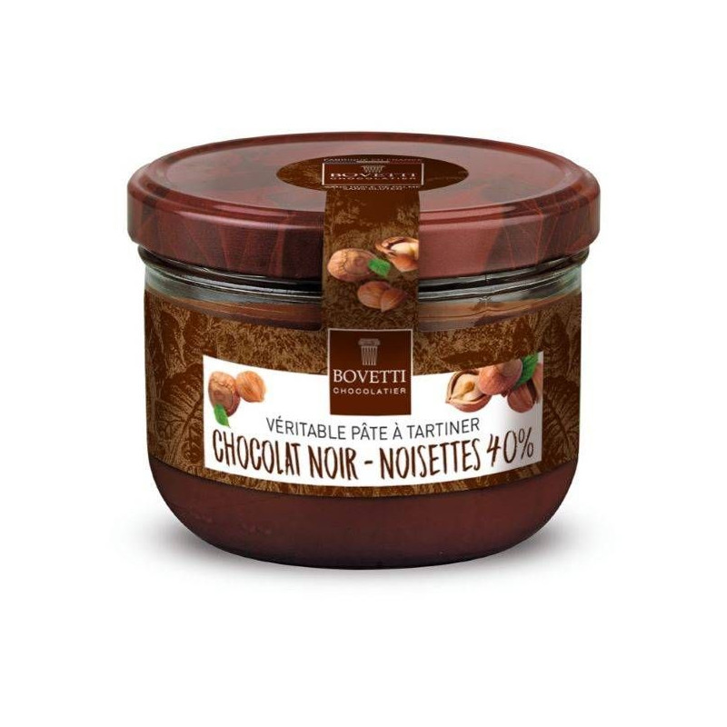 Pâte à tartiner Chocolat Noir 350g - Bovetti