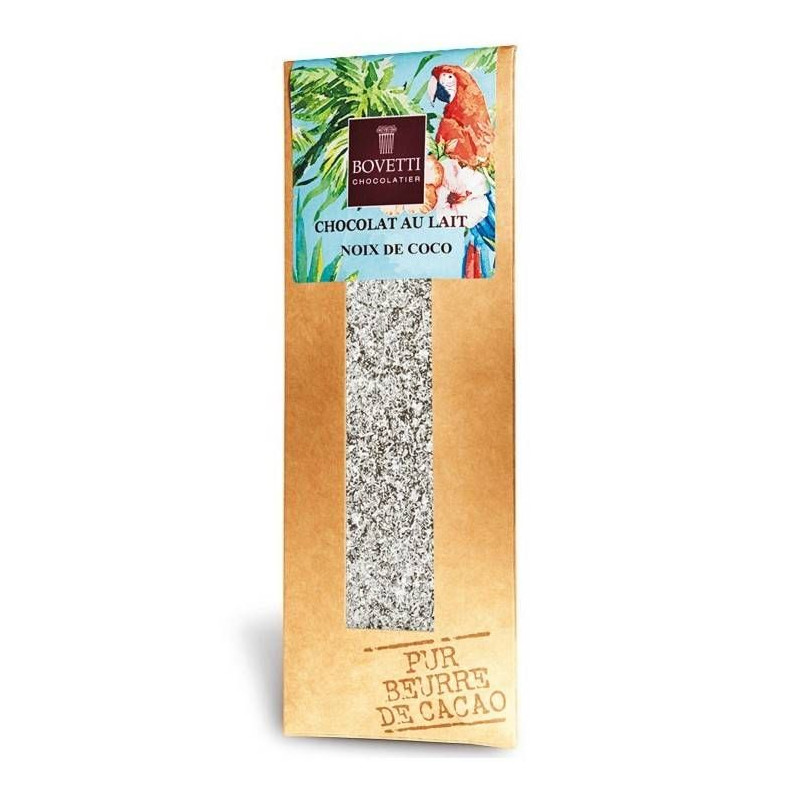 Tablette de chocolat au Lait et Noix de Coco - Bovetti