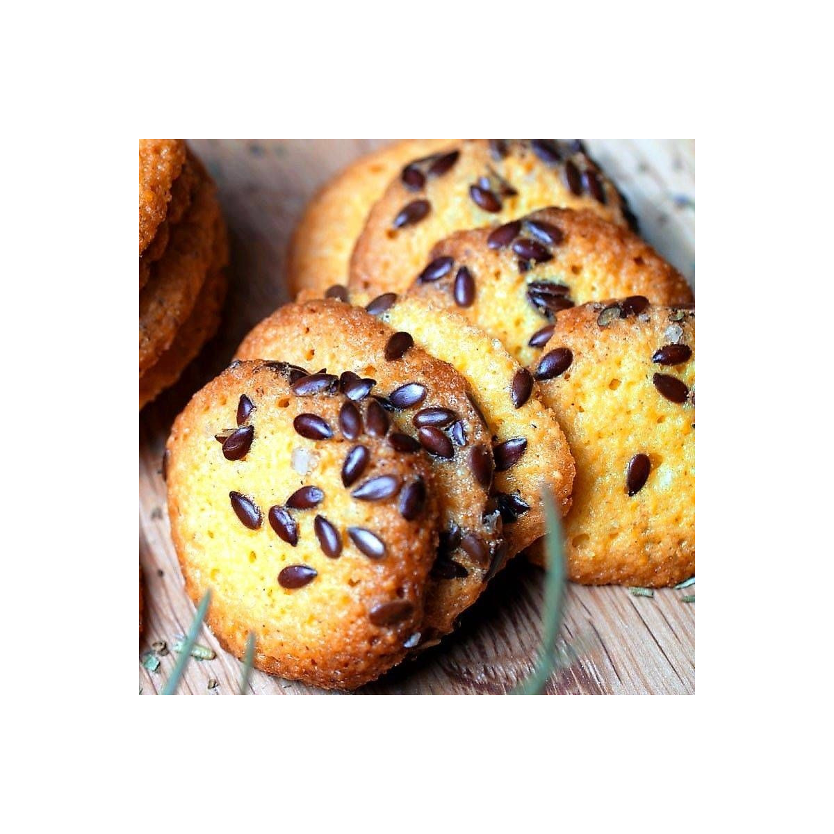 Biscuits salés au Curry et graines de Lin - Maison Bruyère