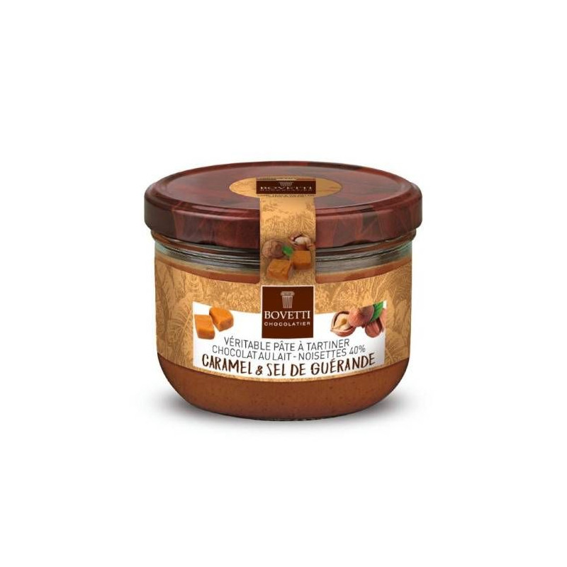 Pâte à tartiner Chocolat au Lait & Caramel sel de Guérande 200g - Bovetti