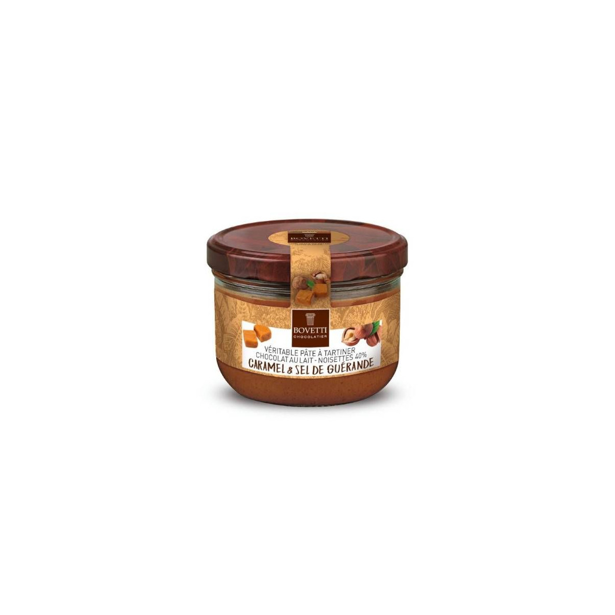 Pâte à tartiner Chocolat au Lait & Caramel sel de Guérande 200g - Bovetti
