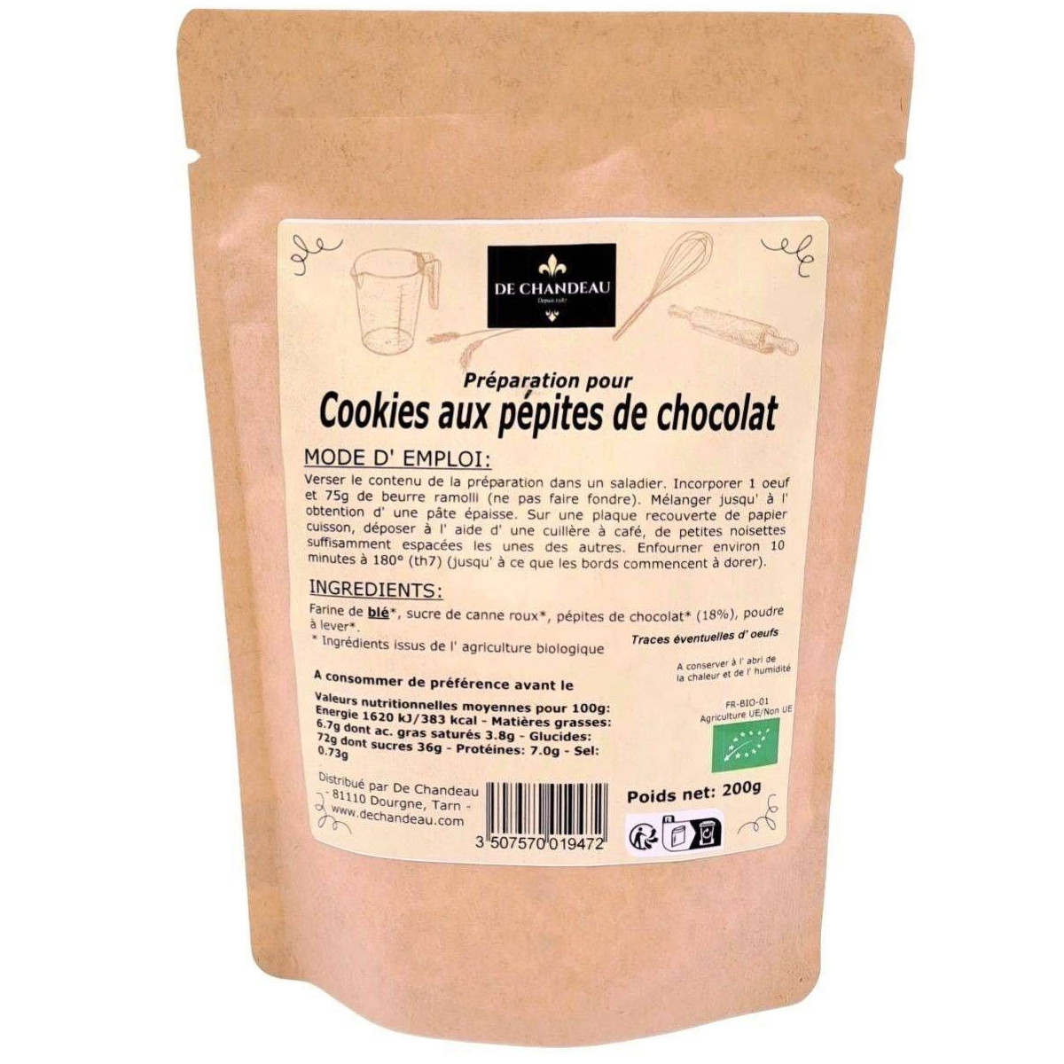 Cookies aux Pépites de Chocolat BIO