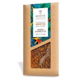 Chocolat Noir et piment d'Espelette 100g - Bovetti