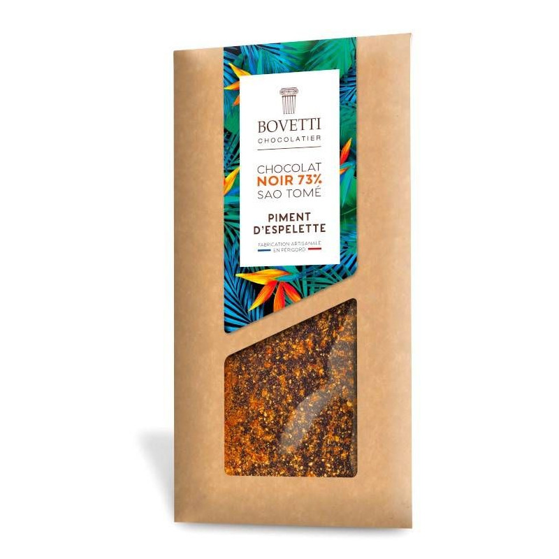 Chocolat Noir et piment d'Espelette 100g - Bovetti