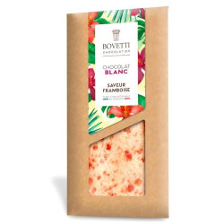 Chocolat Blanc saveur Framboise 100g - Bovetti