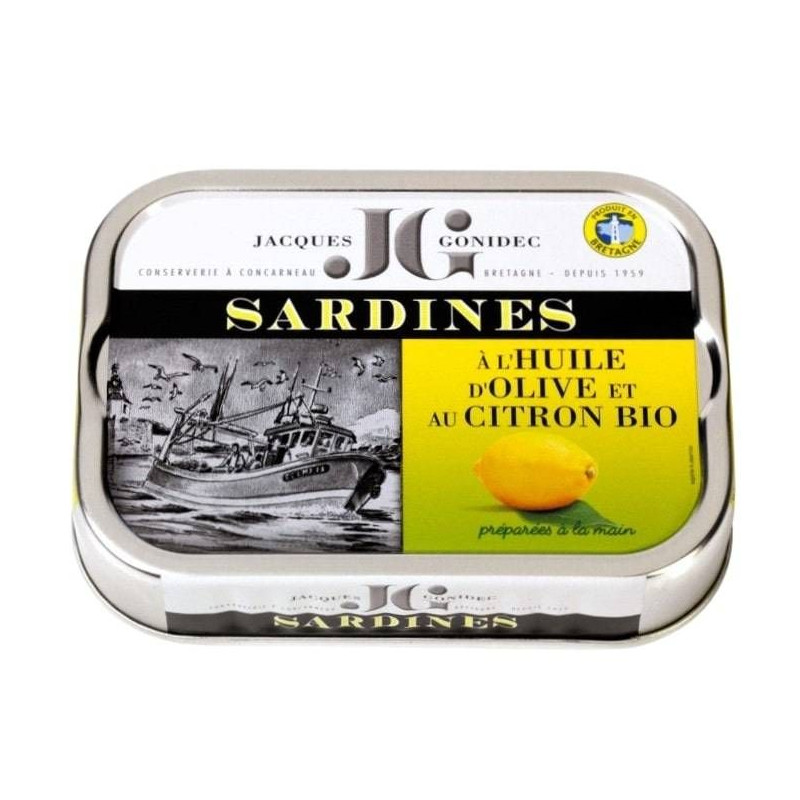 Sardines à l'huile d'Olive et au Citron BIO - Gonidec