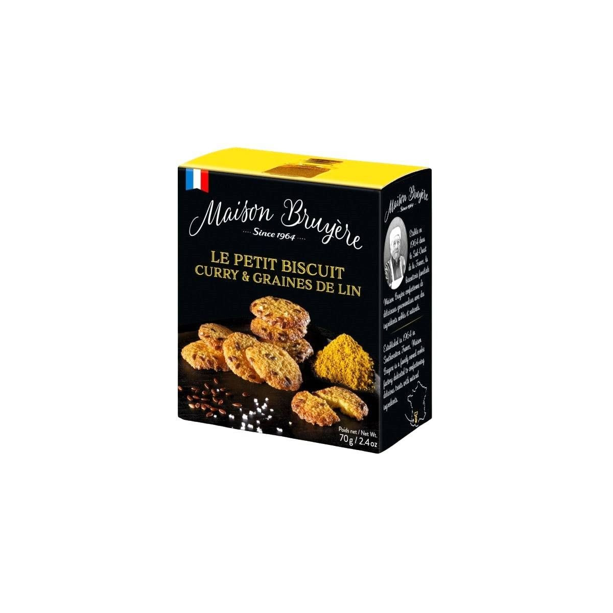 Biscuits salés au Curry et graines de Lin - Maison Bruyère