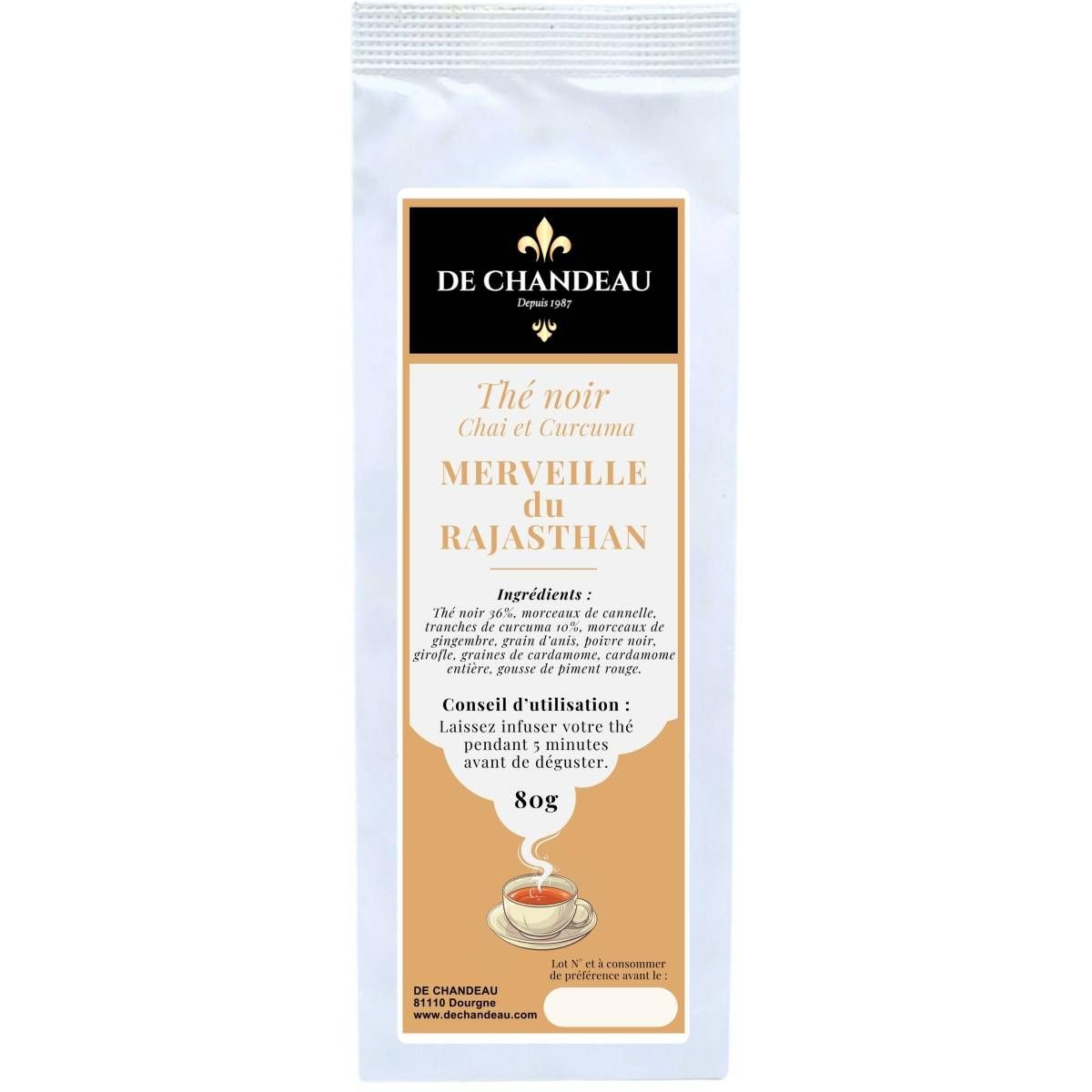 Merveille du Rajasthan - Thé Noir Chai et Curcuma
