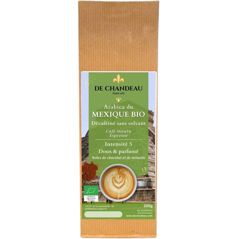 Café décaféiné du Mexique BIO moulu