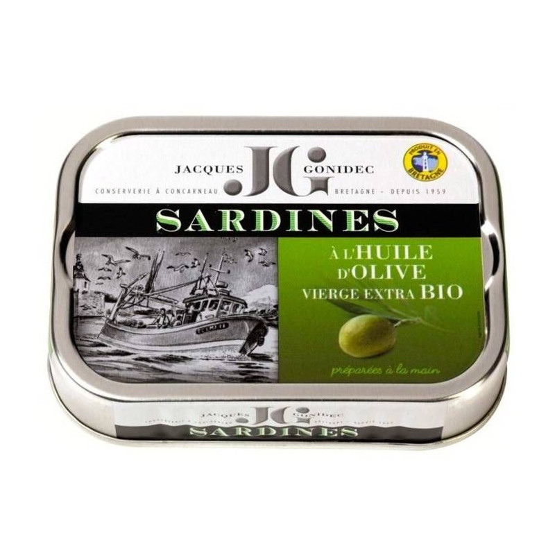 Sardines à l'huile d'Olive extra vierge BIO - Gonidec