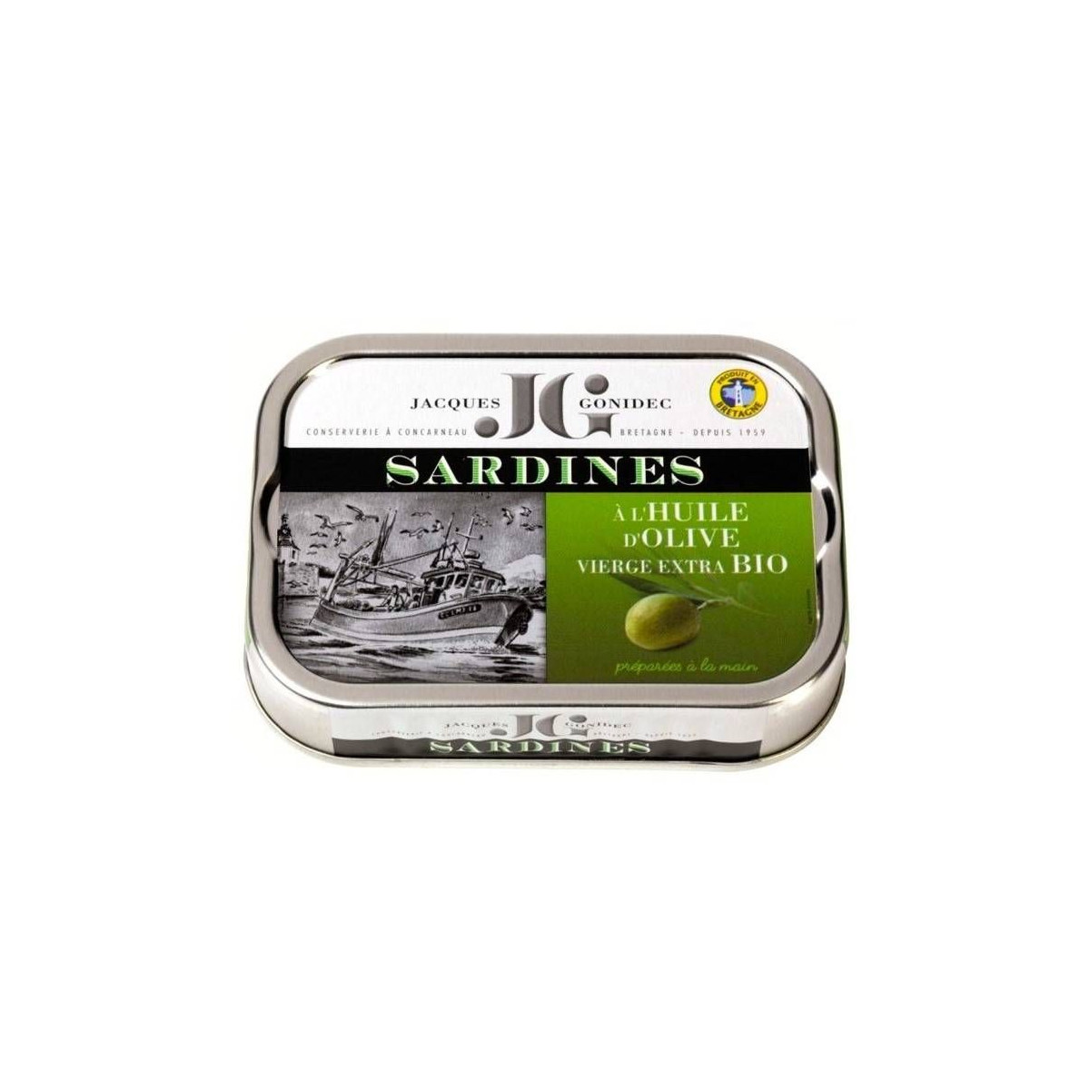 Sardines à l'huile d'Olive extra vierge BIO - Gonidec
