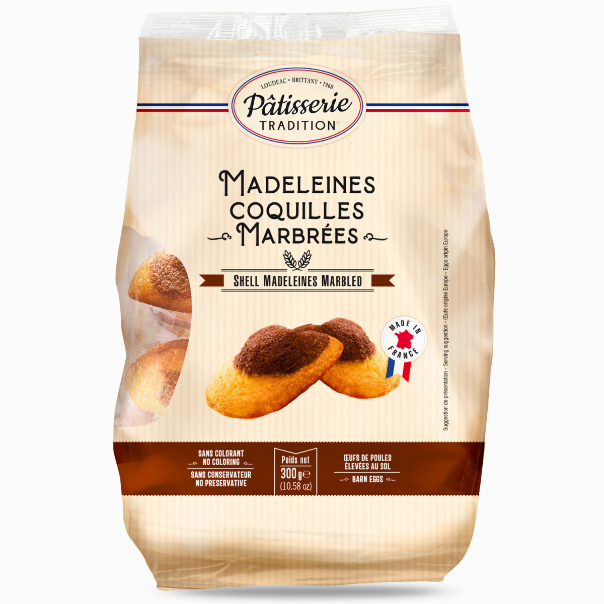 Madeleines extra moelleuses Marbrées Chocolat 300g
