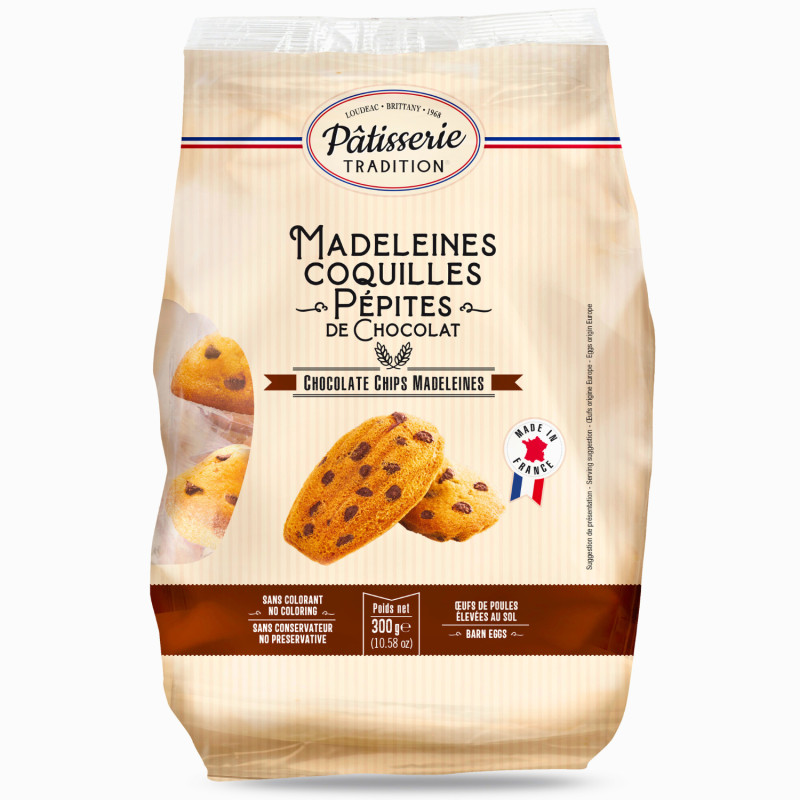 Madeleines Extra Moelleuses aux maxi Pépites de Chocolat 300g