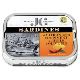 Sardines au citron confit et au piment à l'huile d'olive vierge extra - Gonidec