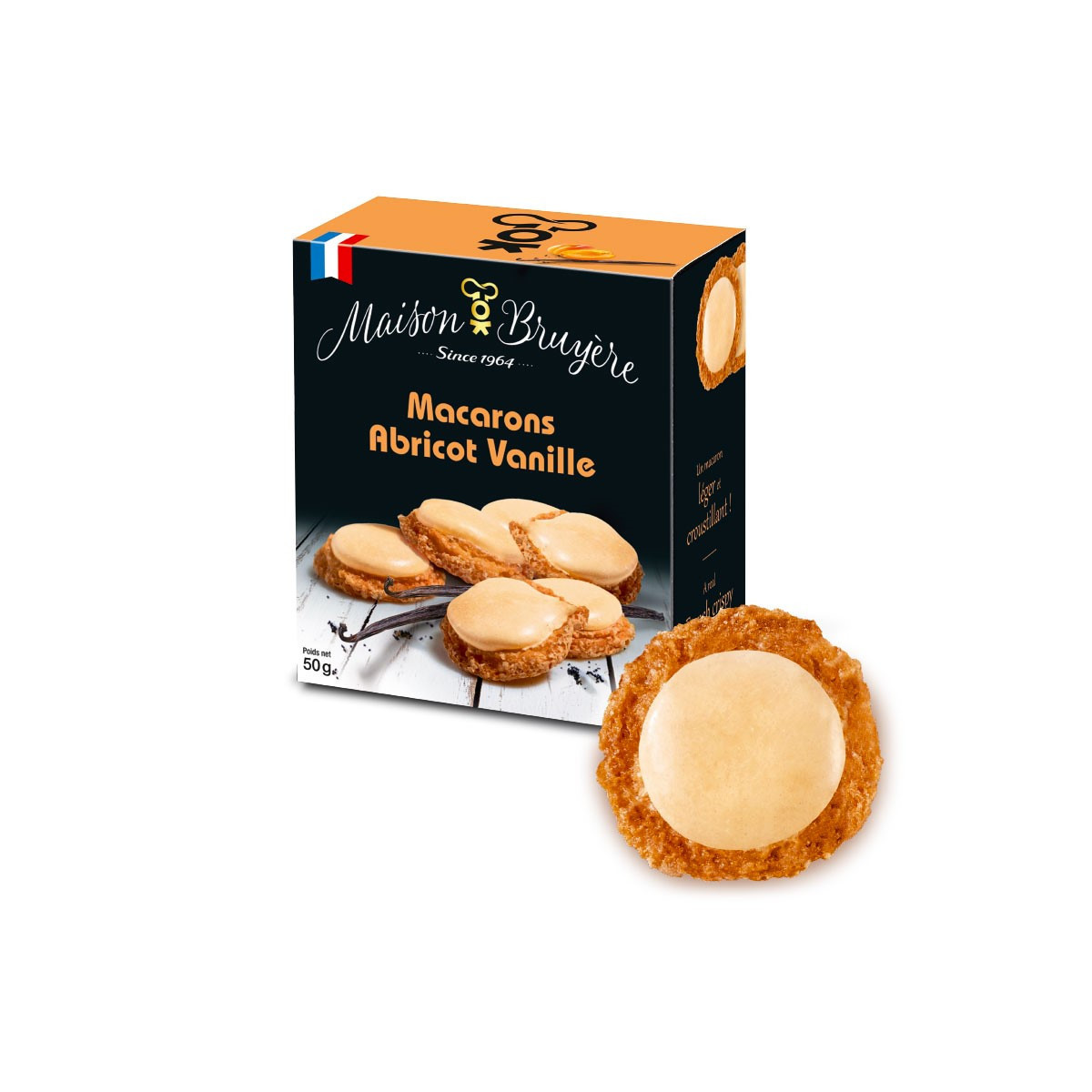 Biscuits macarons Abricot Vanille