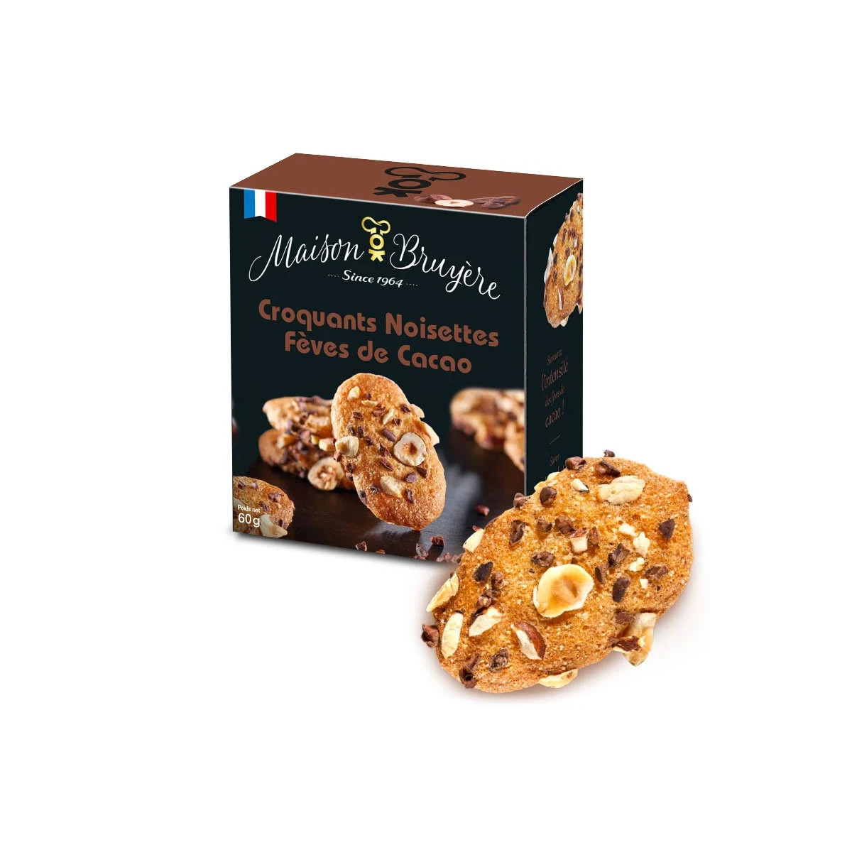 Croquants Noisettes fèves de Cacao