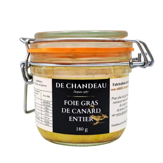 Foie gras de canard entier De Chandeau 180g – Produit artisanal du Sud-Ouest