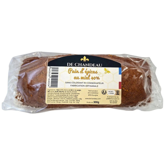 Pain d'épices nature 40% de miel - Gâteaux | DE CHANDEAU